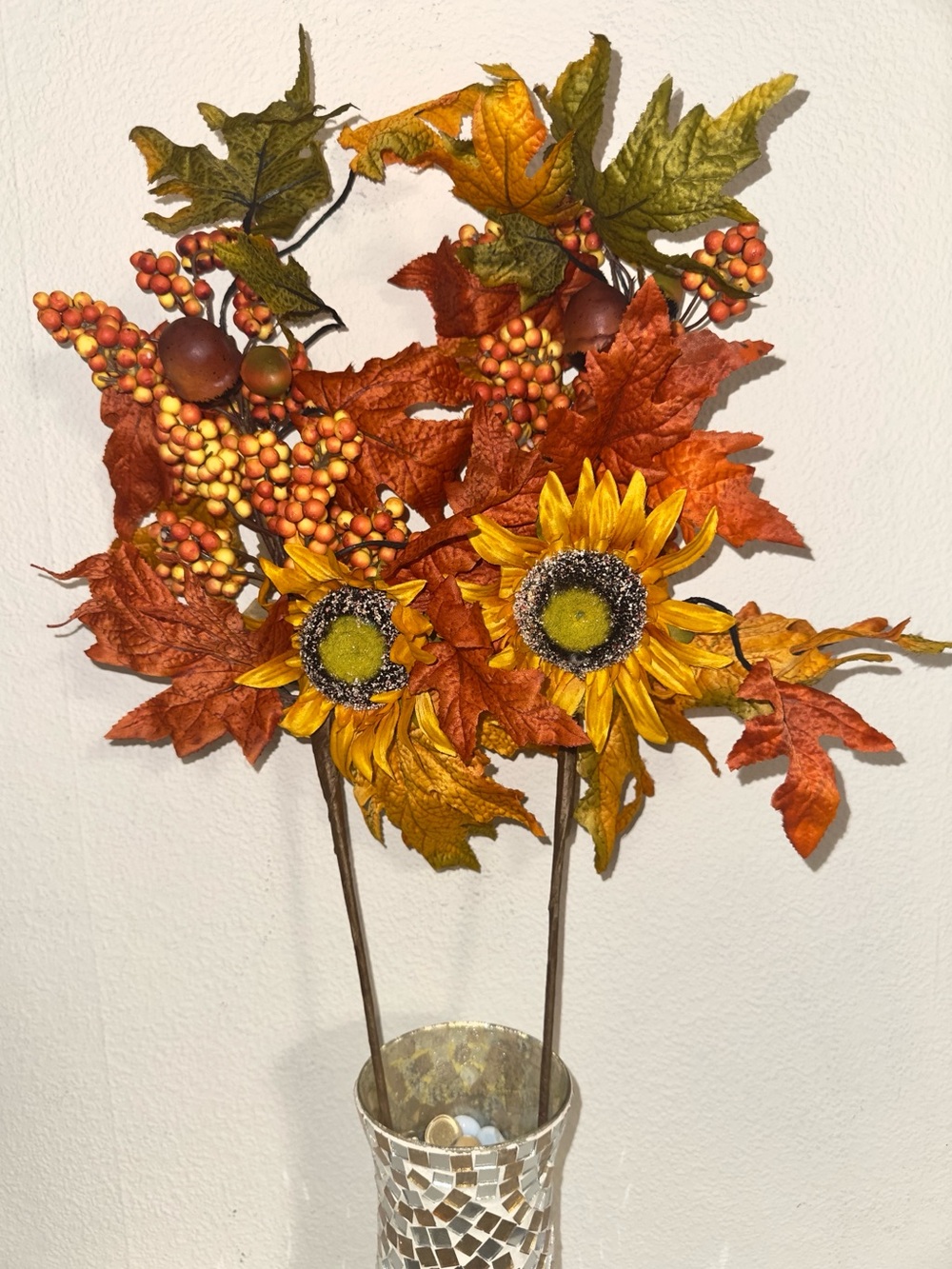Hobby Lobby Fall Oak Leaf Flower Berry and Acorn Spray
